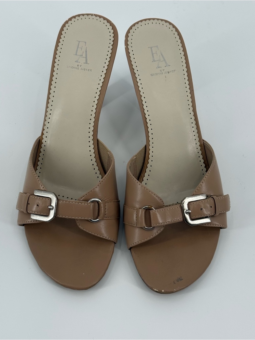Etienne Aigner Open Toe Heels Mules 9.5